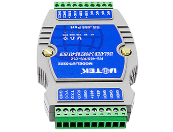 UOTEK UT-5202 DIN-Rail Industrial RS-232/RS-485 to 2 Ports RS-485 Hub