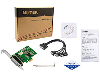 UOTEK UT-784 4-Port Industrial RS-232 PCI-E Multi-Serial Card